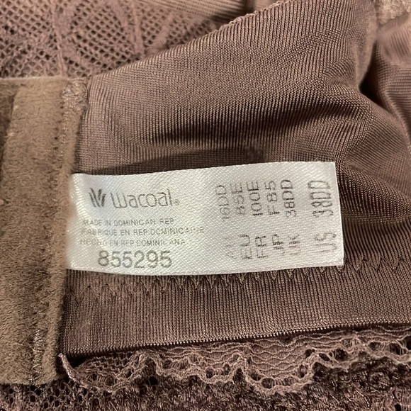 Wacoal Womens Bra Sz 38DD Brown Lace Vivid Encounter Convertible Back closure‎ - Picture 6 of 6